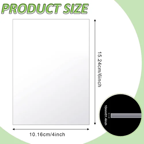 Vista 2 de Queekay Paquete de 20 Láminas de Acrílico Transparente de 4" x 6" Paneles de Plástico Fundido Transparente con Papel Protector para Proyectos
