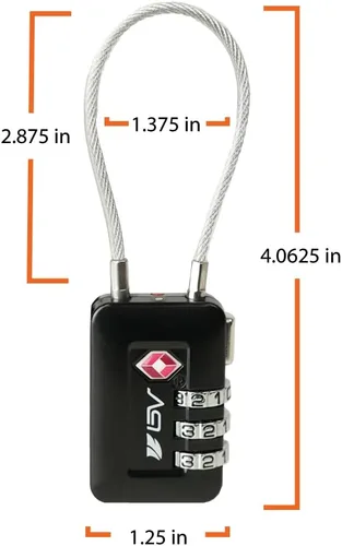 Vista 4 de Cerradura de viaje de equipaje aceptada por la TSA, establece tu propia cerradura de combinación para casillero de gimnasio escolar, cerraduras