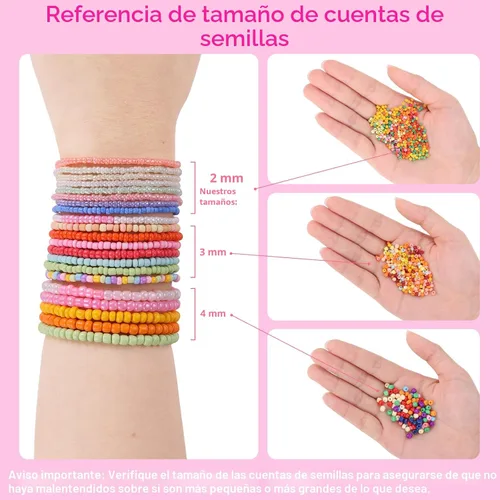 Vista 3 de Funtopia 120 Colores Cuentas de Semillas de 2 mm para Hacer Joyas, 49000 Piezas de Cuentas de Vidrio Pequeñas para Pulseras, Kit de Pulseras