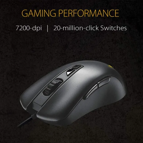 Vista 4 de ASUS TUF Gaming M3 Mouse ergonómico RGB con cable con sensor de 7000 ppp construcción ligera revestimiento duradero interruptores de alta