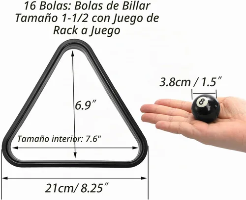 Vista 2 de TOPZEA Juego de bolas de billar tamaño pequeño, juego de bolas de billar de 1-1/2 pulgadas, juego completo de 16 bolas con estante para billar