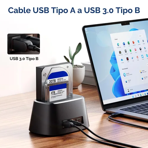 Vista 2 de Cable Matters cable USB 3.0 tipo A a B de máxima velocidad, Negro