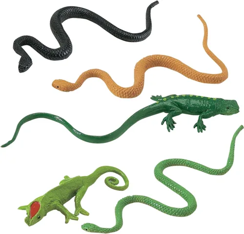 Vista 6 de Safari Ltd. Reptiles TOOB - 16 mini figuras pintadas a mano incluyendo serpientes, lagartos, iguanas y camaleones - Figuras de juguete educativo