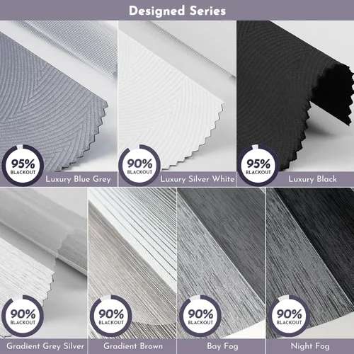 Vista 4 de Graywind Eve Zebra Blinds - Persianas de doble capa, control de luz de privacidad, talla única (muestras de tela)