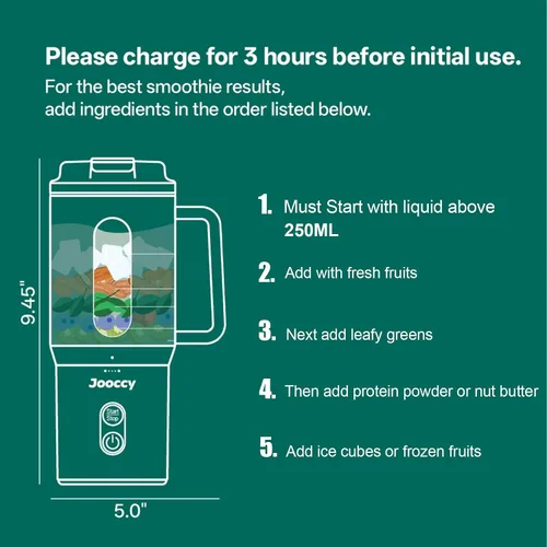 Vista 7 de Batido portátil para licuadora, 18oz personal, inalámbrico