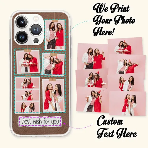 Vista 2 de CUBICER Funda personalizada para teléfono, fundas protectoras de pantalla con texto personalizado, regalos de cumpleaños para mujeres, hombres