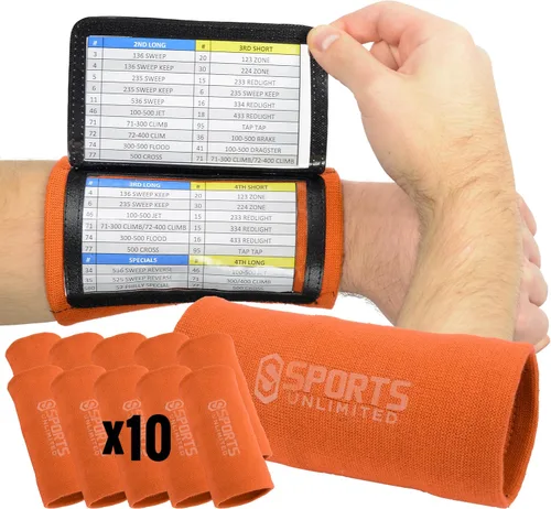 Vista 49 de Sports Unlimited Banda Instructora Triple para Adultos, Muñequeras de Fútbol para Jugadas, Muñequeras de Béisbol, Bandas de Brazo QB