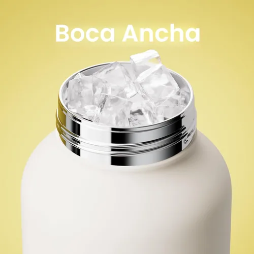 Vista 2 de CHAKO LAB Botella de agua con popote y asa de transporte, forro de cerámica al vacío de boca ancha, reutilizable, a prueba de fugas y sin BPA, 33