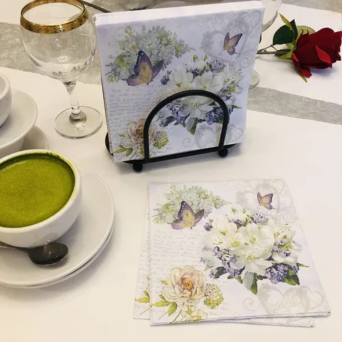 Vista 6 de Servilletas florales para el día de la madre, 20 unidades, 13 x 13 pulgadas, diseño floral, papel de San Valentín, decorativo, floral, almuerzo