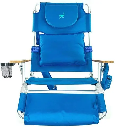 Vista 7 de Ostrich Silla de playa reclinable 3-N-1 de lujo acolchada para exteriores, color azul (paquete de 2)