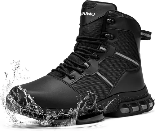 Vista 7 de Botas tácticas militares para mujer de 6 pulgadas de ancho Negro