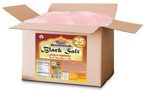 Vista 4 de Rani - Sal negra en polvo (Kala Namak) mineral 11.36kg (400oz / 25lbs) Caja a granel ~ Sin refinar, pura y natural Vegano Apto para gluten Sin