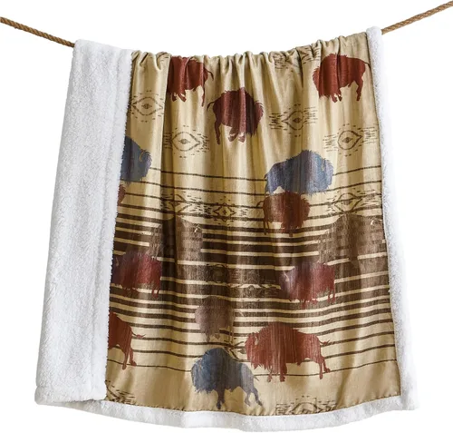 Vista 86 de Indigo Hill by HiEnd Accents Acadia - Manta de sherpa con estampado de pinos bosques, naturaleza, bosque, montaña, manta occidental para acampar al