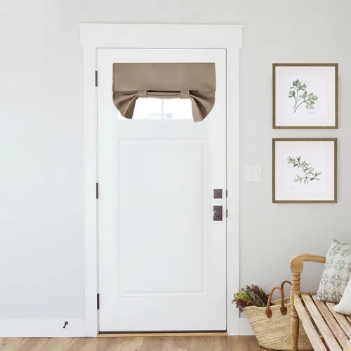 Vista 55 de PONY DANCE Cortinas de luz lateral, persianas opacas con aislamiento térmico para puerta francesa, puerta de vidrio de patio, 12 pulgadas de ancho x