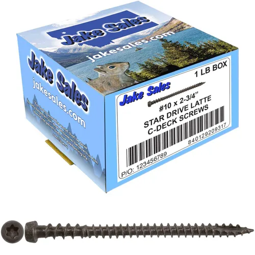 Vista 30 de Jake Sales #10 x 1-3/4" Cape COD Gris - Tornillo para madera de composite para terrazas con recubrimiento exterior, cabeza Torx/Star Drive