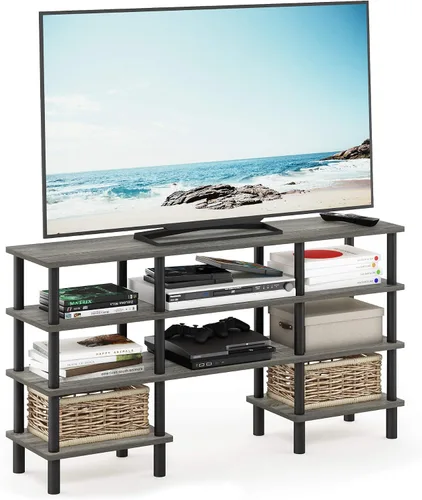 Vista 55 de Furinno 11191BK THE Centro de Entretenimiento Soporte para TV, Negro