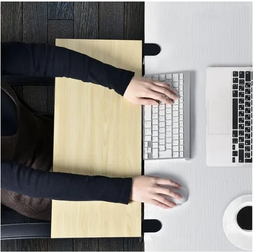 Vista 2 de Y&J Bandeja para teclado, mesas plegables sin perforaciones, cajón para debajo de la mesa, abrazadera ergonómica para bandeja de extensión
