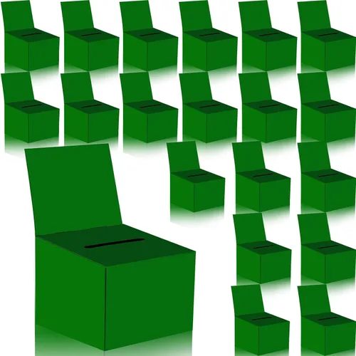 Vista 11 de Paquete de 20 cajas de sugerencias para rifas con ranura, cajas de cartón de 6.5 x 4.5 x 4.5 pulgadas con ranura para boletos y cabecera extraíble