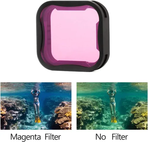 Vista 3 de SOONSUN Paquete de 3 filtros de lente rojo/magenta / ND8 para GoPro Hero 5 6 7 negro, filtro de buceo de esnórquel y kit de filtro de lente