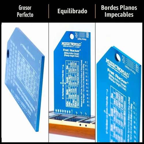 Vista 9 de MusicNomad - Kit de evaluación de trastes de precisión con balancín y medidor de trastes (MN870)