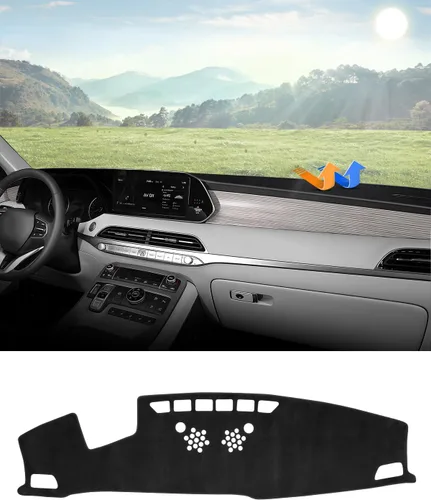 Vista 9 de Autorder Cubierta de salpicadero para Hyundai Sonata 2009 2010 Accesorios Dash Cover Upgrade Flannel Dash Mat Parasol Protector de rayos UV