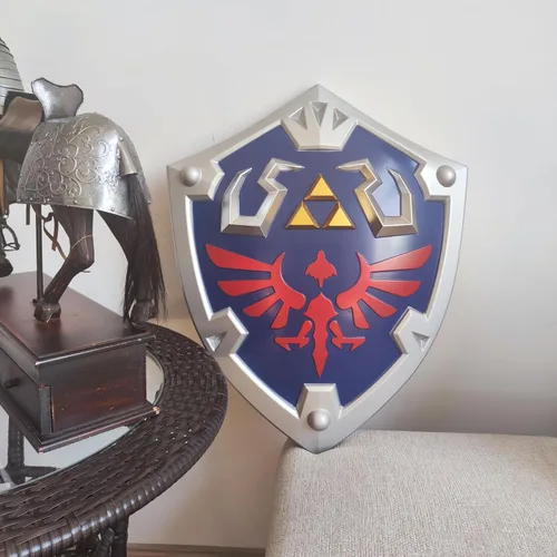 Vista 6 de Blue Shield - Juego de anime japonés para cosplay, espada Hylian Shield Metal