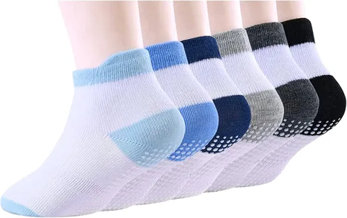 Vista 2 de SOCKFUN Calcetines para bebés con agarre, 6 pares, calcetines para bebés y niños pequeños
