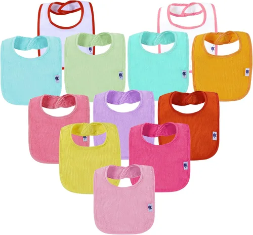 Vista 9 de SPINFOX Baberos impermeables para niñas, niños, babero unisex de algodón sólido de punto para bebés