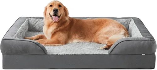 Vista 27 de INVENHO Sofá ortopédico de espuma para perros medianos con funda extraíble lavable, forro impermeable y parte inferior antideslizante