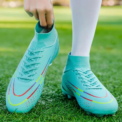 Vista 6 de AOSENSS Botas de fútbol para hombre, ligeras, antideslizantes, para niños grandes, para entrenamiento en interiores y exteriores, zapatos deportivos