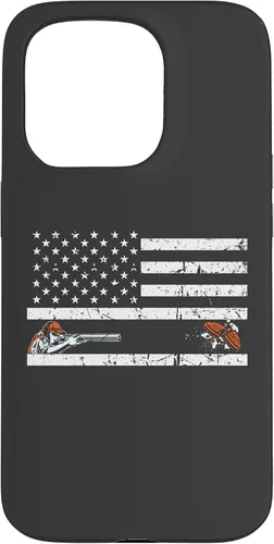 Vista 14 de Funda para iPhone 16 Orgullosa Bandera Americana Retro - Skeet Trap Clay Shotgun Shooting Case