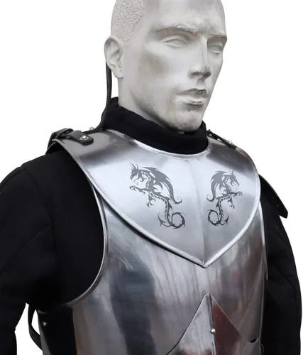 Vista 7 de Dragon Hunter - Armadura ajustable de acero medieval, Cromado