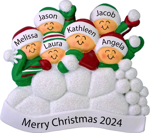 Vista 8 de Adorno familiar de Navidad personalizado para familia de 3, adorno de familia de tres nietos, adorno de bola de nieve personalizada, adornos