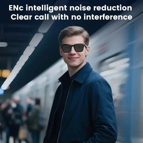Vista 5 de Gafas inteligentes con IA con cámara HD de 80 MP, video de 1080P, Bluetooth/Wi-Fi, control de voz y reconocimiento de inteligencia artificial, gafas