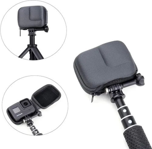 Vista 2 de SOONSUN Mini estuche de transporte duro para GoPro Hero 8 Negro, estuche compacto de almacenamiento de EVA protector de viaje