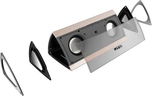 Vista 3 de JTD - Altavoz Bluetooth inalámbrico portátil con sonido estéreo envolvente 3D y carcasa de metal completo, inalámbrico, manos libres, 8 horas