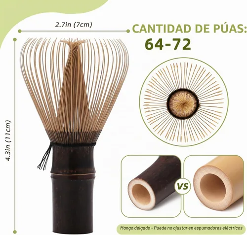 Vista 2 de Shin Chasen de nivel básico, batidor de bambú para té matcha
