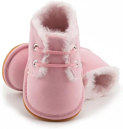 Vista 6 de Sekantrol Zapatos de cuna para recién nacidos, para niños y niñas, suela de goma suave, zapatos para bebés, zapatos deportivos de moda de caña alta