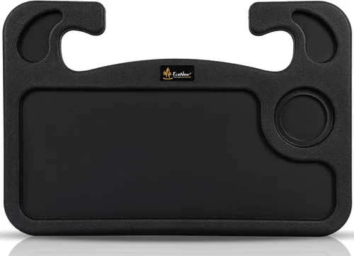 Vista 10 de EcoNour Escritorio para volante de automóvil 2 en 1 (beige) Bandeja para volante para laptop, comer, bebidas Bandeja rectangular de ABS