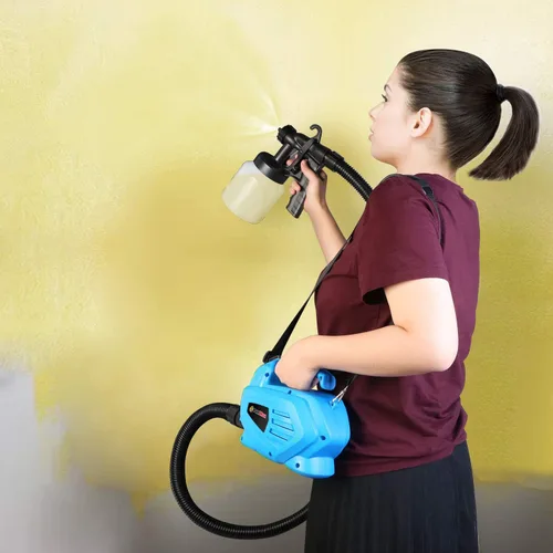 Vista 3 de Pistola pulverizadora de pintura eléctrica portátil de 650 W con 3 patrones de pulverización diferentes y contenedor desmontable de 27.1 fl oz