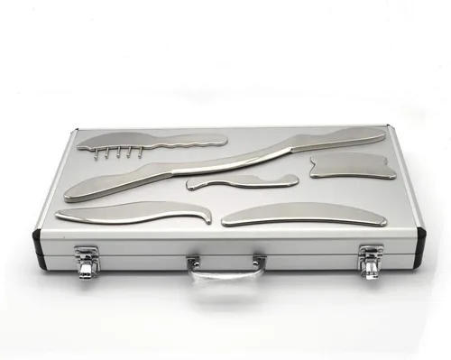 Vista 8 de RODEREK Kit de herramientas de terapia de 6pcs IASTM, herramientas de masaje de acero inoxidable para liberación miofascial