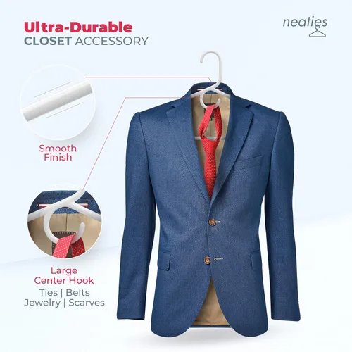 Vista 3 de Paquete de 6 perchas de ropa resistentes, fabricadas en los Estados Unidos, perchas de plástico de capacidad de 8 libras para ropa de adultos