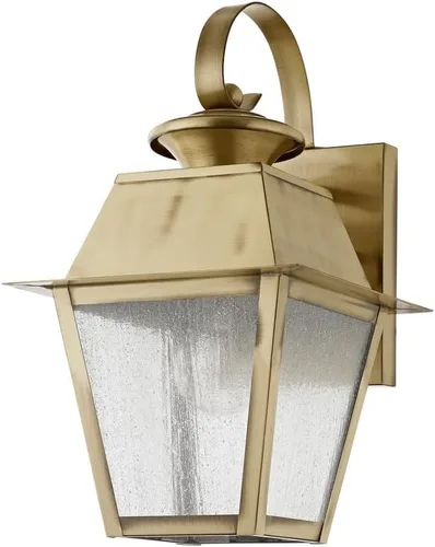 Vista 2 de Livex Lighting 2162-04 Mansfield - Linterna de pared para exteriores, 1 luz, color negro