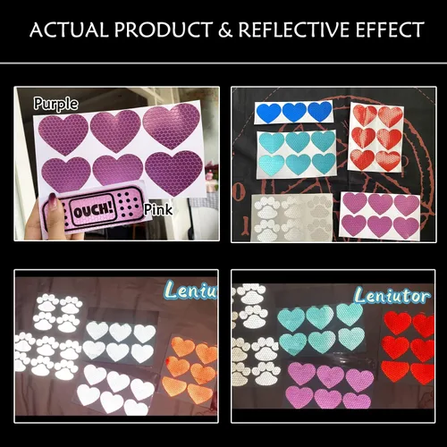 Vista 4 de 10 calcomanías de vinilo de corazón para automóviles, cubierta reflectante de alta intensidad para arañazos, calcomanías para parachoques de Azul