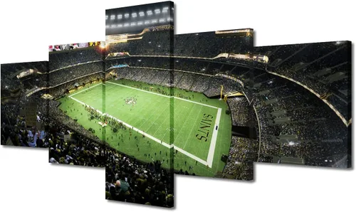 Vista 120 de TUMOVO Allegiant Stadium Arte de Lienzo para Pared de Sala de Estar Equipo de Fútbol Americano Pintura Moderna Nevada Las Vegas Cuadro Deportivo