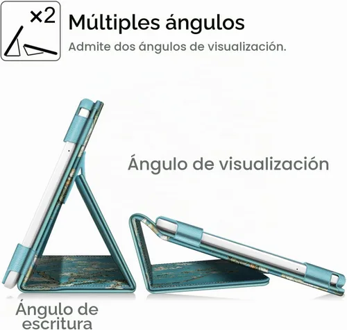 Vista 7 de Fintie Funda tipo libro para Samsung Galaxy Tab E 9.6 2015, flor