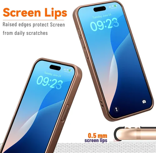 Vista 6 de Funda magnética para iPhone 11, suave y delgada, antihuellas, con protección de cámara, compatible con MagSafe, titanio desierto