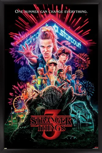 Vista 9 de Trends International Netflix Stranger Things: Season 3 - Póster de pared de una hoja, 14.725 x 22.375 pulgadas, versión enmarcada de madera