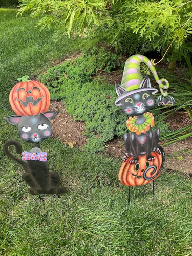 Vista 2 de Worth Imports Juego de 2 estacas de metal negro para Halloween de 29 pulgadas