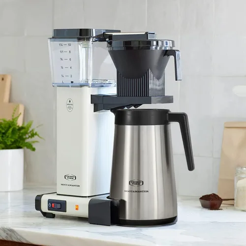 Vista 4 de Technivorm Moccamaster 79318 KBGT - Cafetera térmica para 10 tazas, 40 onzas, color blanco roto de 1.25 l Blanco sucio